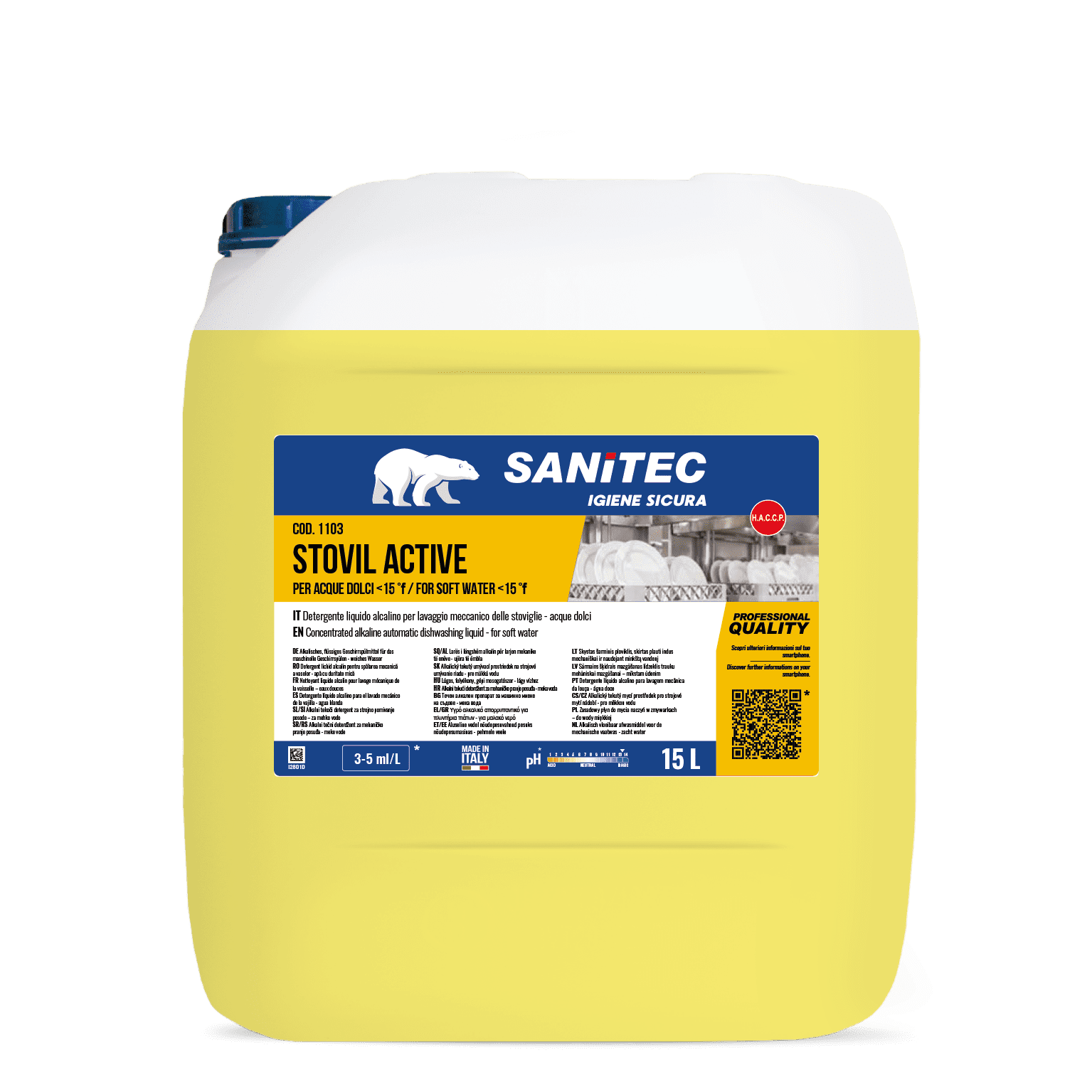 Čistilo za strojno pomivanje posode Sanitec Stovil Active 15L Čistilo za strojno pomivanje posode Sanitec Stovil Active 15L