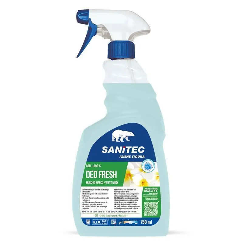 Osvežilec zraka Sanitec Deo Fresh 750ml beli mošus Osvežilec zraka Sanitec Deo Fresh 750ml beli mošus