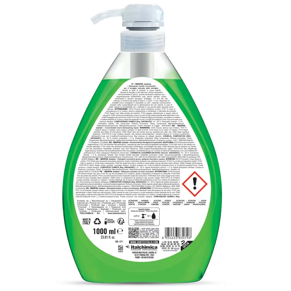 Detergent za posodo Sanitec Neopol Limone 1000ml Detergent za posodo Sanitec Neopol Limone 1000ml