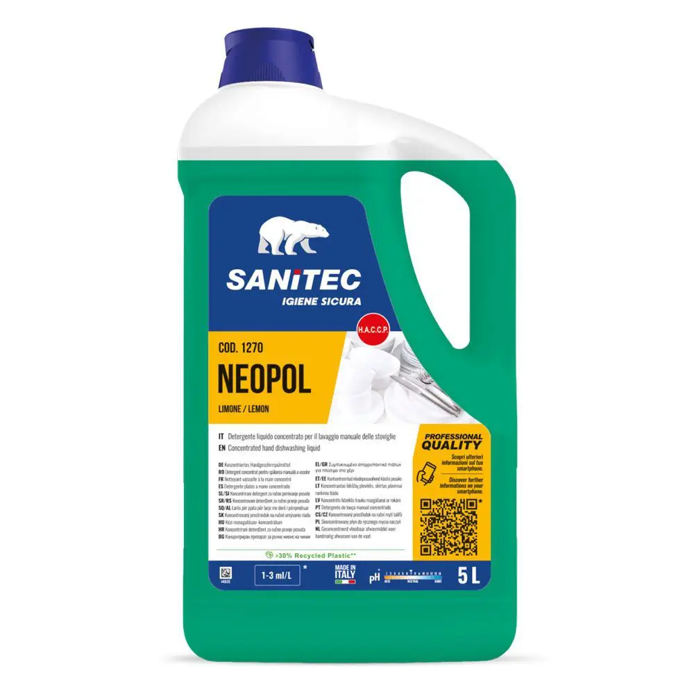 Detergent za posodo Sanitec Neopol Limone 5L Detergent za posodo Sanitec Neopol Limone 5L