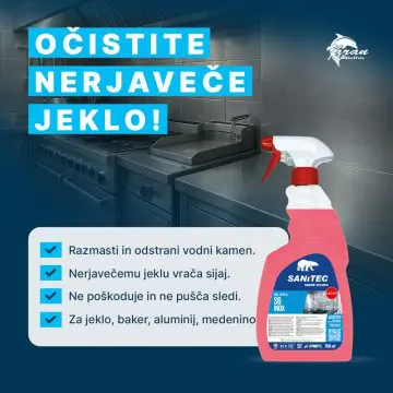 Čistilo za nerjaveče jeklo Sanitec S6 Inox 750ml baker, aluminij, jeklo