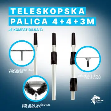 Teleskopska palica TTS 11m za čiščenje