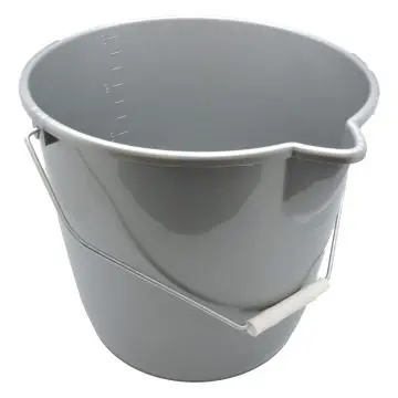 Vedro s kovinskim ročajem 12L sivo