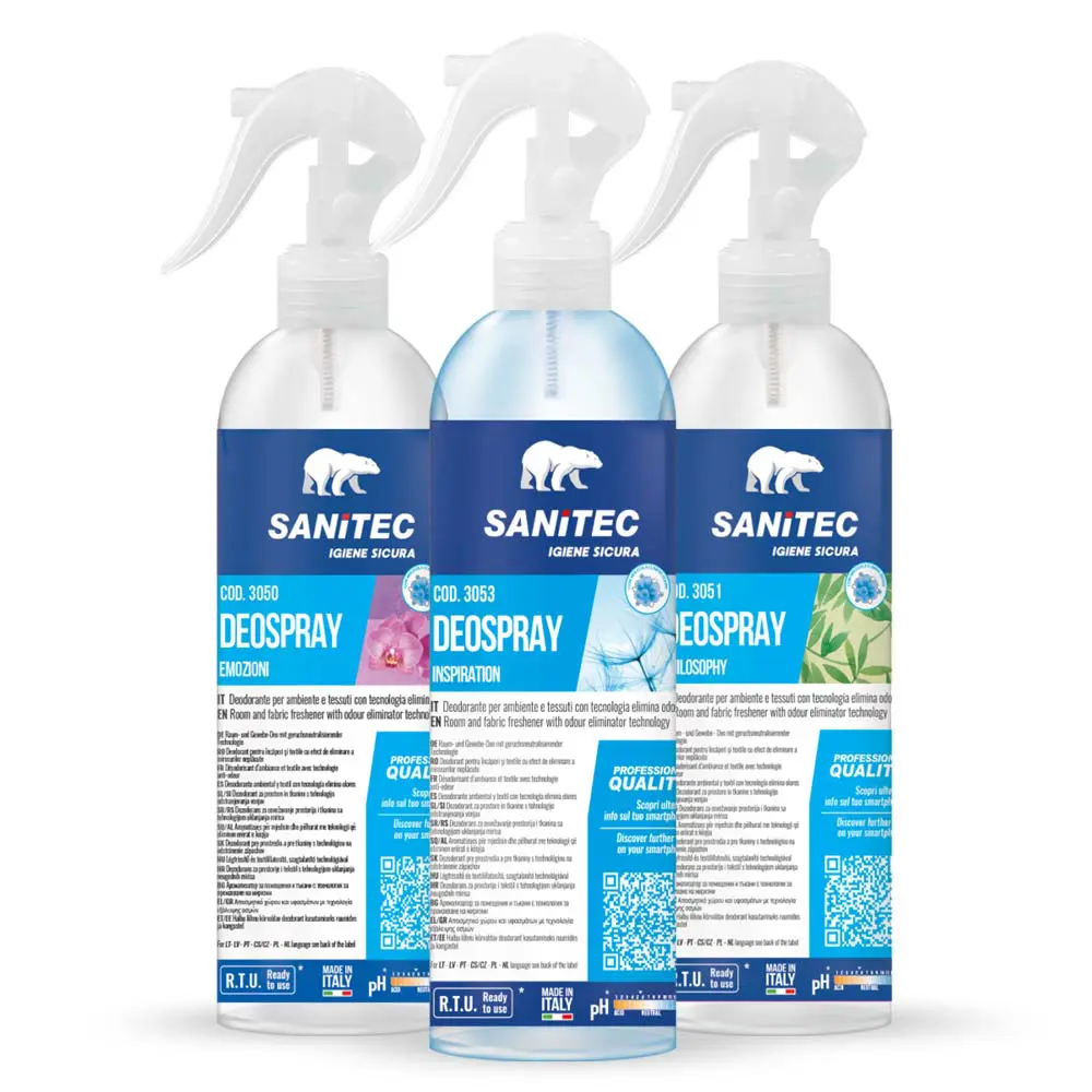 Osvežilec prostorov in tkanin Sanitec Deo Spray 300ml Osvežilec prostorov in tkanin Sanitec Deo Spray 300ml