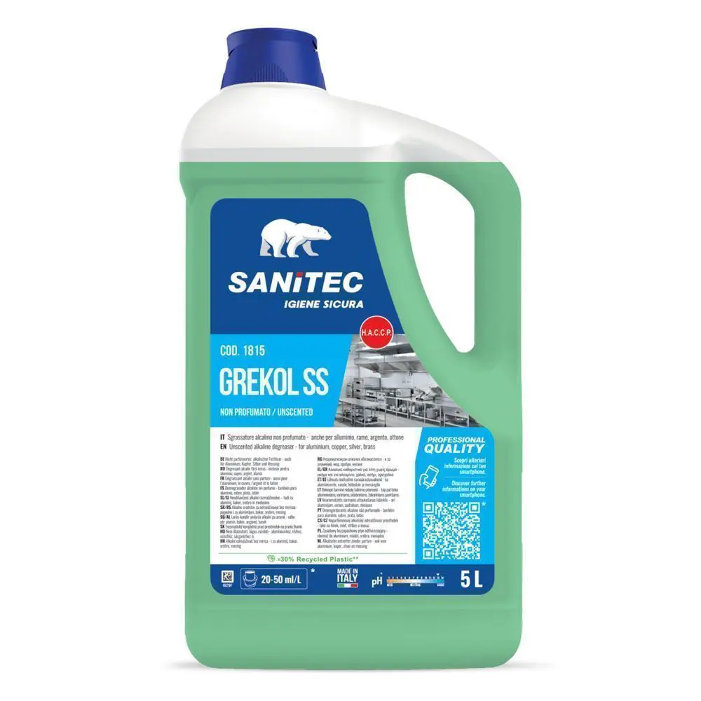 Čistilo za maščobe Sanitec Grekol SS 5L brez vonja Čistilo za maščobe Sanitec Grekol SS 5L brez vonja