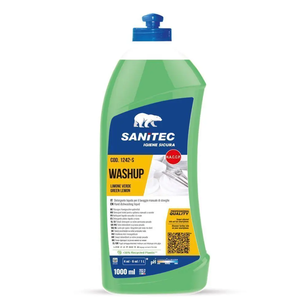 Detergent za posodo Sanitec Washup Limone Verde 1000ML Detergent za posodo Sanitec Washup Limone Verde 1000ML