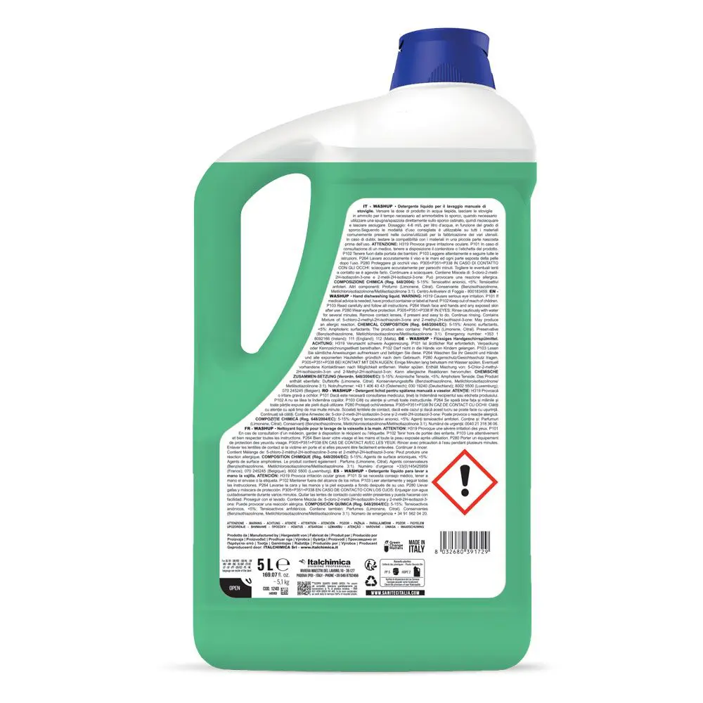 Detergent za ročno pomivanje posode Sanitec Washup Limone Verde 5L Detergent za ročno pomivanje posode Sanitec Washup Limone Verde 5L
