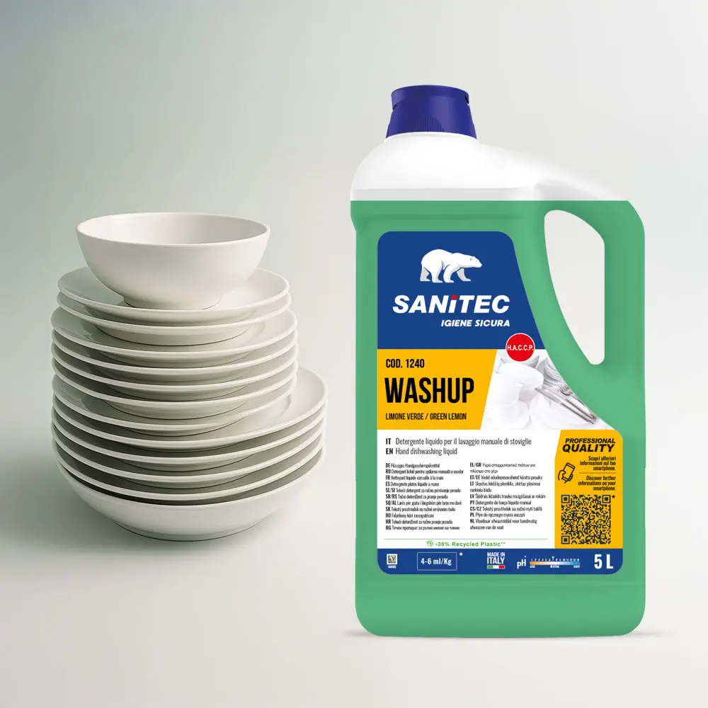 Detergent za pomivanje posode Sanitec Washup Limone Verde 5L Detergent za pomivanje posode Sanitec Washup Limone Verde 5L