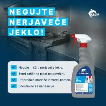 Sredstvo za nerjaveče jeklo Sanitec S7 Steelpro 500ml negovalno