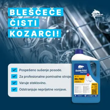 Izpiralno sredstvo za pomivalni stroj Sanitec Brill Power 5L sredstvo za sijaj
