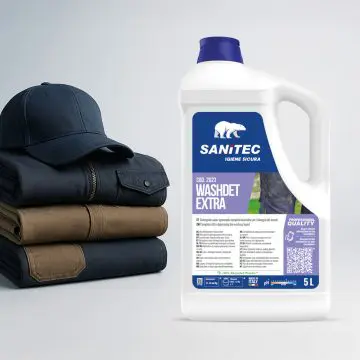 Pralni detergent Sanitec Washdet Extra, za maščobne madeže močen 5L