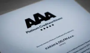 Bisnode AAA platinasti certifikat odličnosti