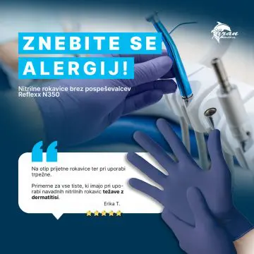 Reflexx N350 antialergenske nitrilne rokavice