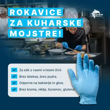 Rokavice za kuharje iz nitrila Reflexx 72 food modre