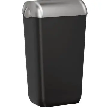 Koš za smeti s pokrovom Marplast Soft Touch 23L črn siv