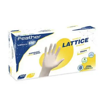 Rokavice latex Latexx Feather, brez pudra, bele 100kos