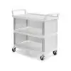 Voziček za serviranje na kolesih beli s tremi policami TTS
