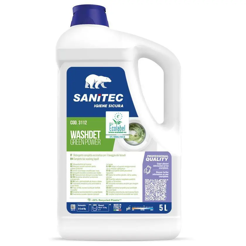 Ekološki detergent za perilo Sanitec Washdet Green Power 5L Ekološki detergent za perilo Sanitec Washdet Green Power 5L