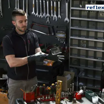 Zaščitne rokavice nitril Reflexx N79 Plus, podaljšane, brez pudra, črne