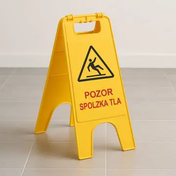 Opozorilna tabla Pozor spolzka tla TTS v slovenščini