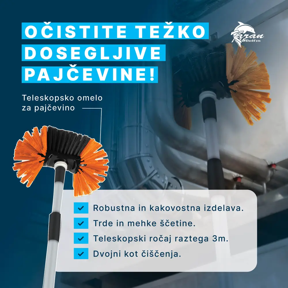 Omelo za pajčevino teleskopsko Igeax Industrial, z ročajem raztegljivo Omelo za pajčevino teleskopsko Igeax Industrial, z ročajem raztegljivo