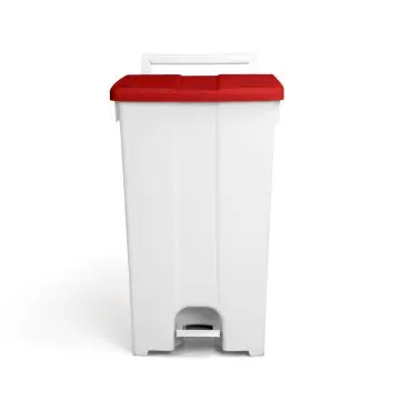 Koš za smeti TTS Derby XXL, s pedalko rdeči pokrov 90L