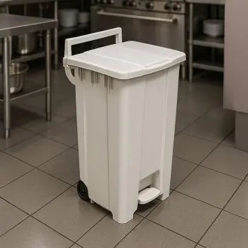 Koš za smeti TTS Derby XXL, s pedalko beli pokrov 90L kuhinjski