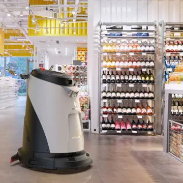Robotski čistilni stroj Gausium Scrubber 50 supermarket