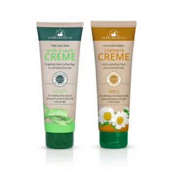 Krema za roke Herbamedicus 125 ml – embalaža z aloe vero in kamilico