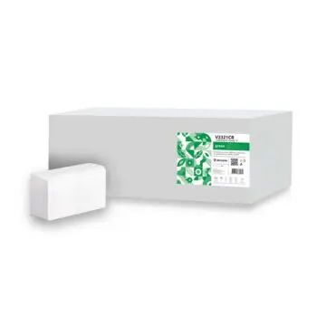 Papirnate brisače zloženke Zeropap Green V2321CR – V-enoslojne, 75% celuloza, 23x21cm, EU Ecolabel