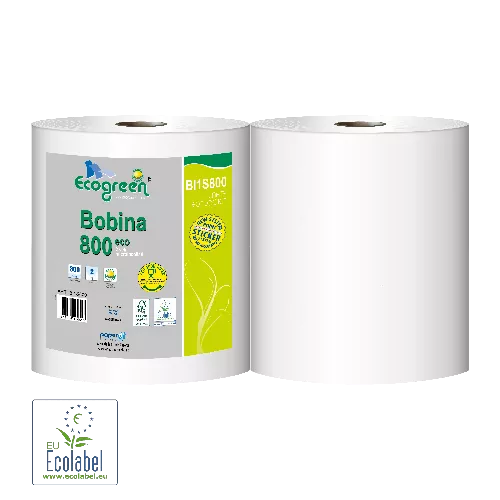 Industrijske brisače Paperblu bobina 800 ecogreen ecolabel reciklaža