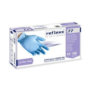 Rokavice nitril Reflexx 77, tanke, brez pudra, modre 200 kos