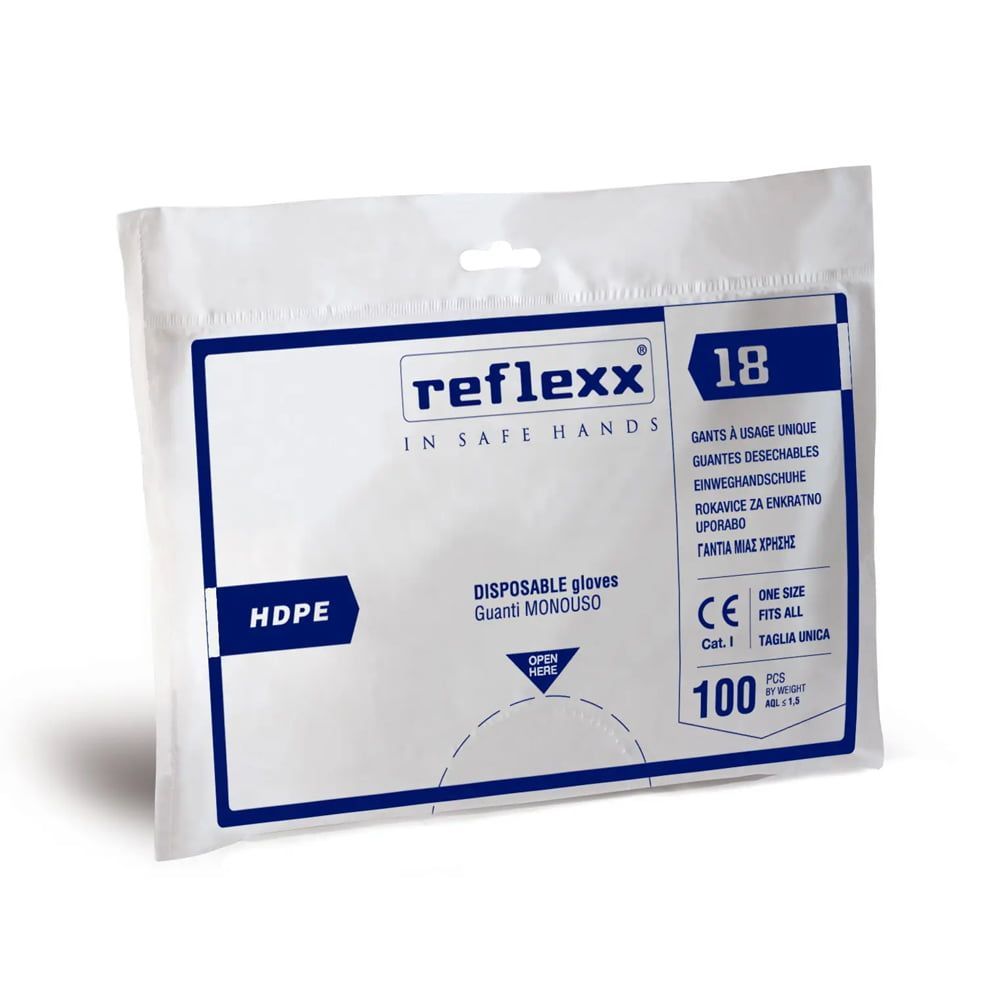 Rokavice HDPE Reflexx 18, prozorne 100 kos