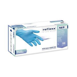 Rokavice nitril Reflexx N69 ekstra močne robustne 100 kos modre