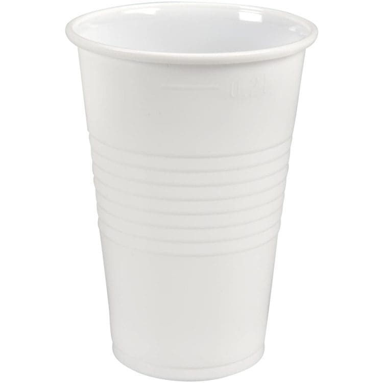 Kozarci plastični 200 ml, mehki beli