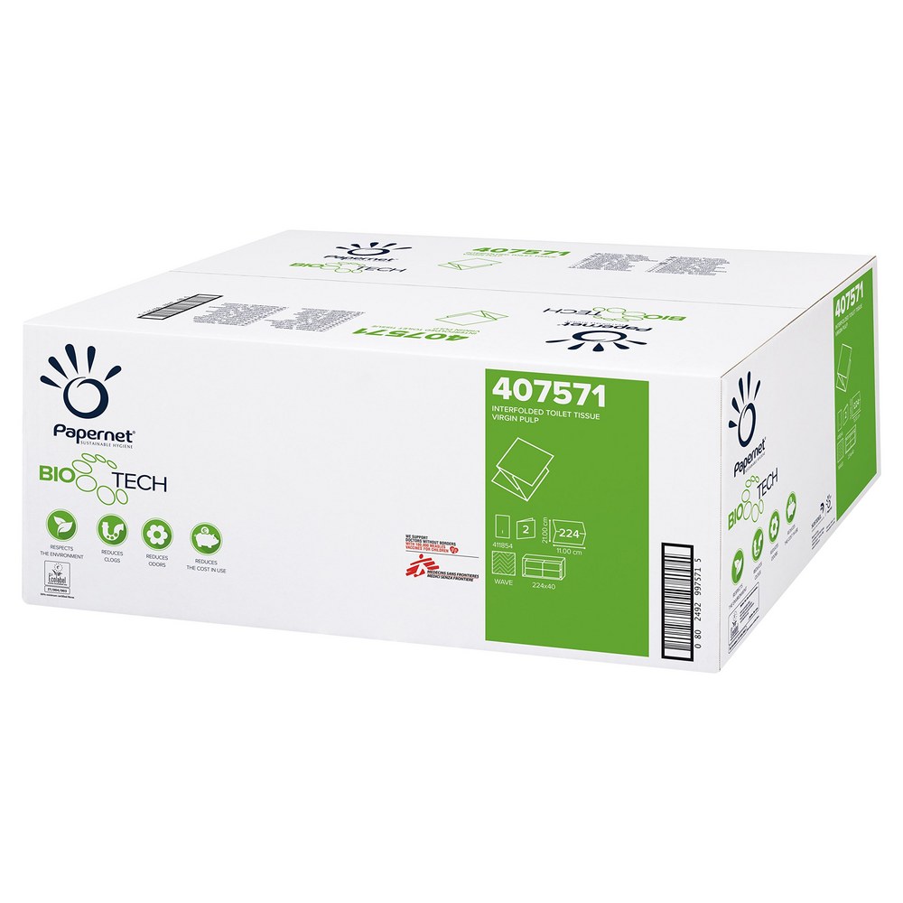 Alt opis: Toaletni papir lističi Papernet Bio Tech 407571 – 11 × 21 cm, hitro razgradljiv, 8960 listov Alt opis: Toaletni papir lističi Papernet Bio Tech 407571 – 11 × 21 cm, hitro razgradljiv, 8960 listov