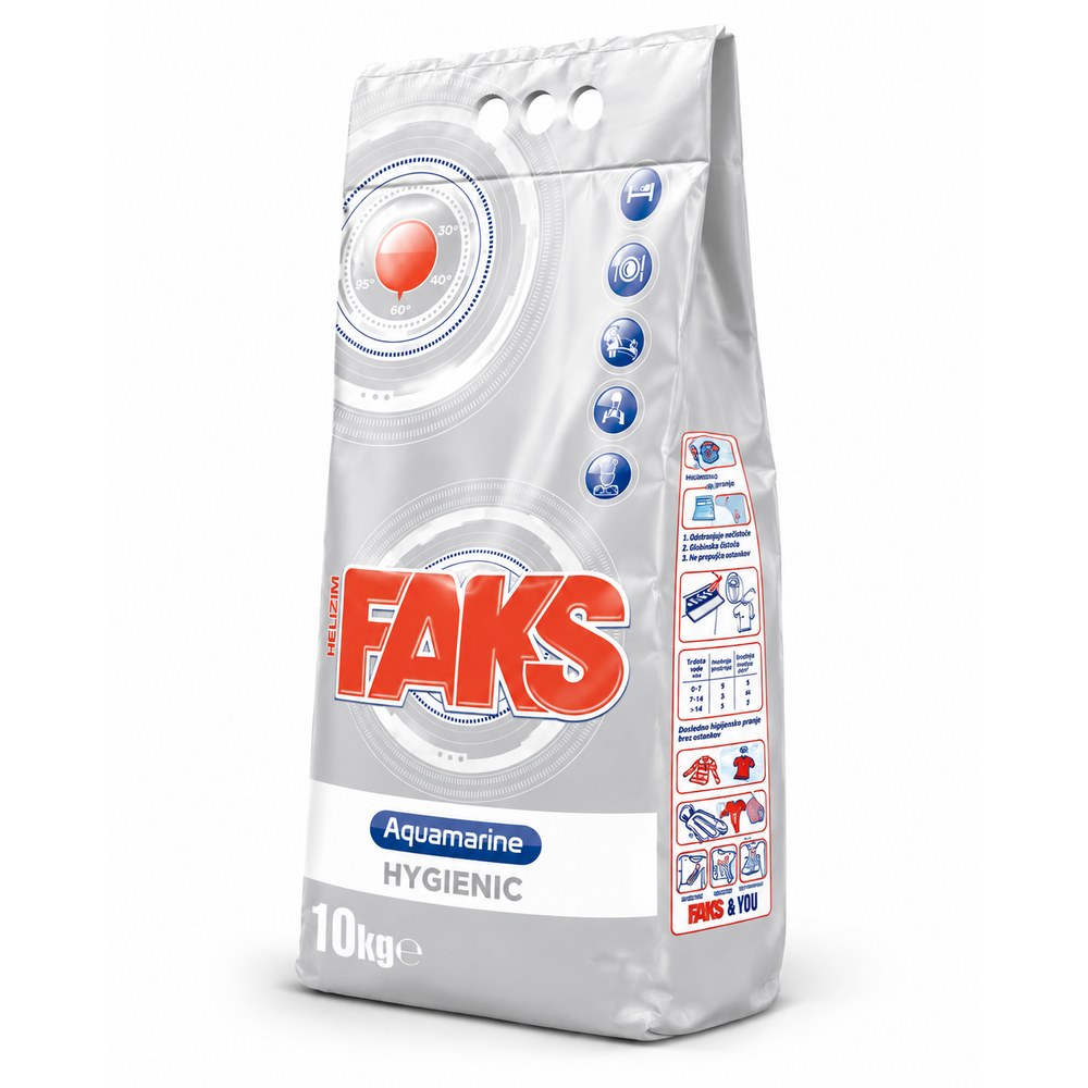 Pralni prašek Faks Helizim Aquamarine Hygienic 10kg Pralni prašek Faks Helizim Aquamarine Hygienic 10kg