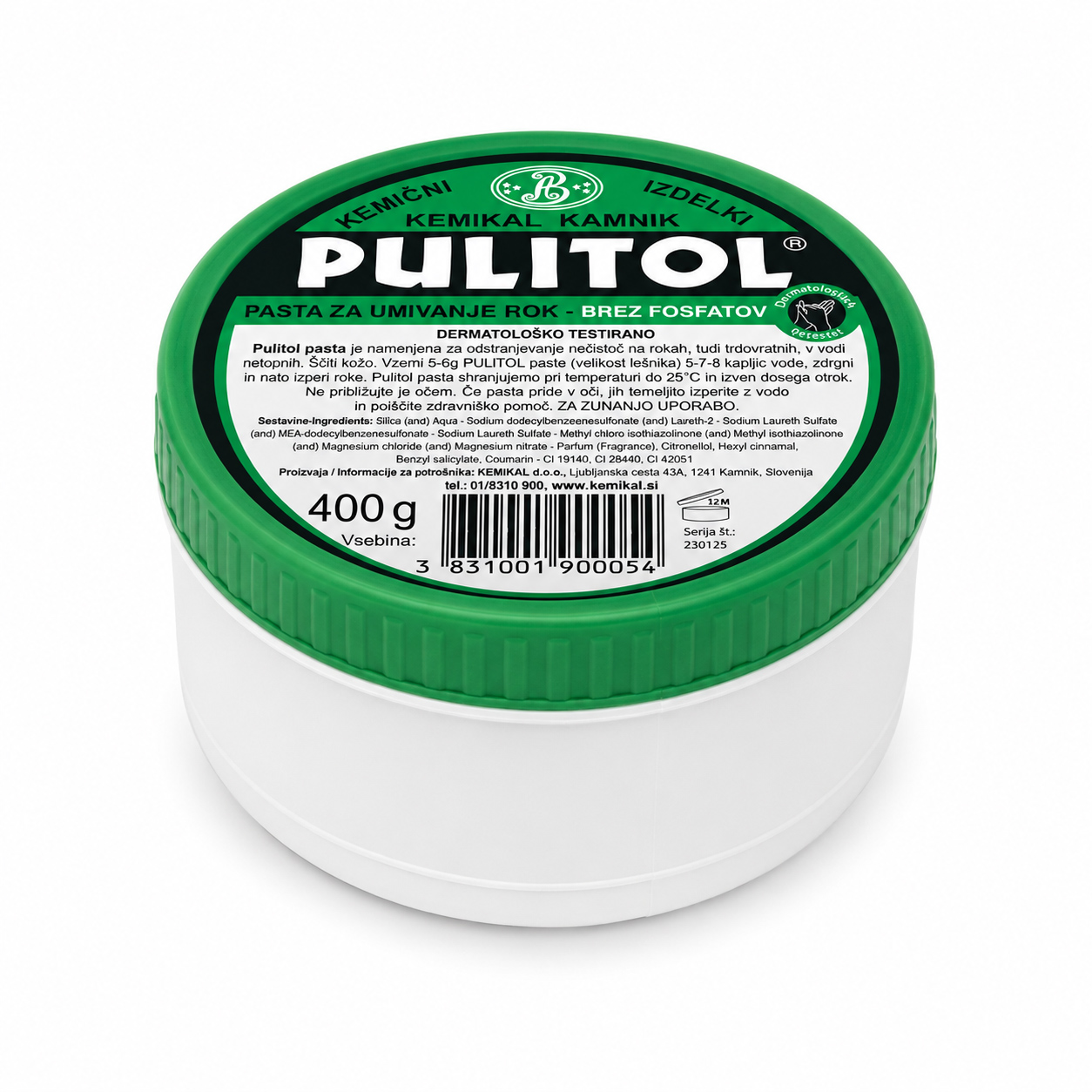 Pasta za roke Pulitol, brez fosfatov 400g Pasta za roke Pulitol, brez fosfatov 400g